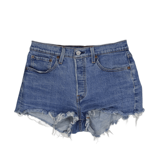 Levi's 501 Vintage Blue Distressed Denim High-Waist Shorts Womens W31 Frayed Hem