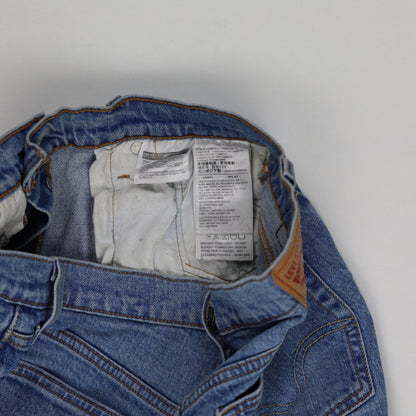 Levi's 501 Vintage Blue Distressed Denim High-Waist Shorts Womens W31 Frayed Hem