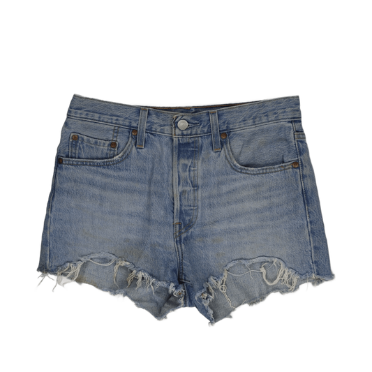 Vintage Levi's 501 Denim Shorts | Distressed Blue Wash | Women's Cut-offs | Upcycled Denim