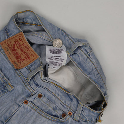 Levi's 555 90 Vintage Light Blue Denim Shorts W28 L34 Riveted Cotton Classic