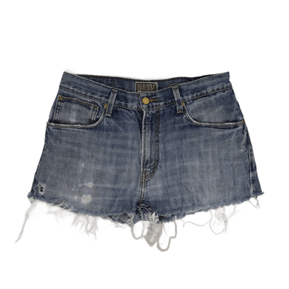 Levi's 557 Distressed Blue Denim Frayed Hem Shorts W32 L32 – Vintage Casual Style