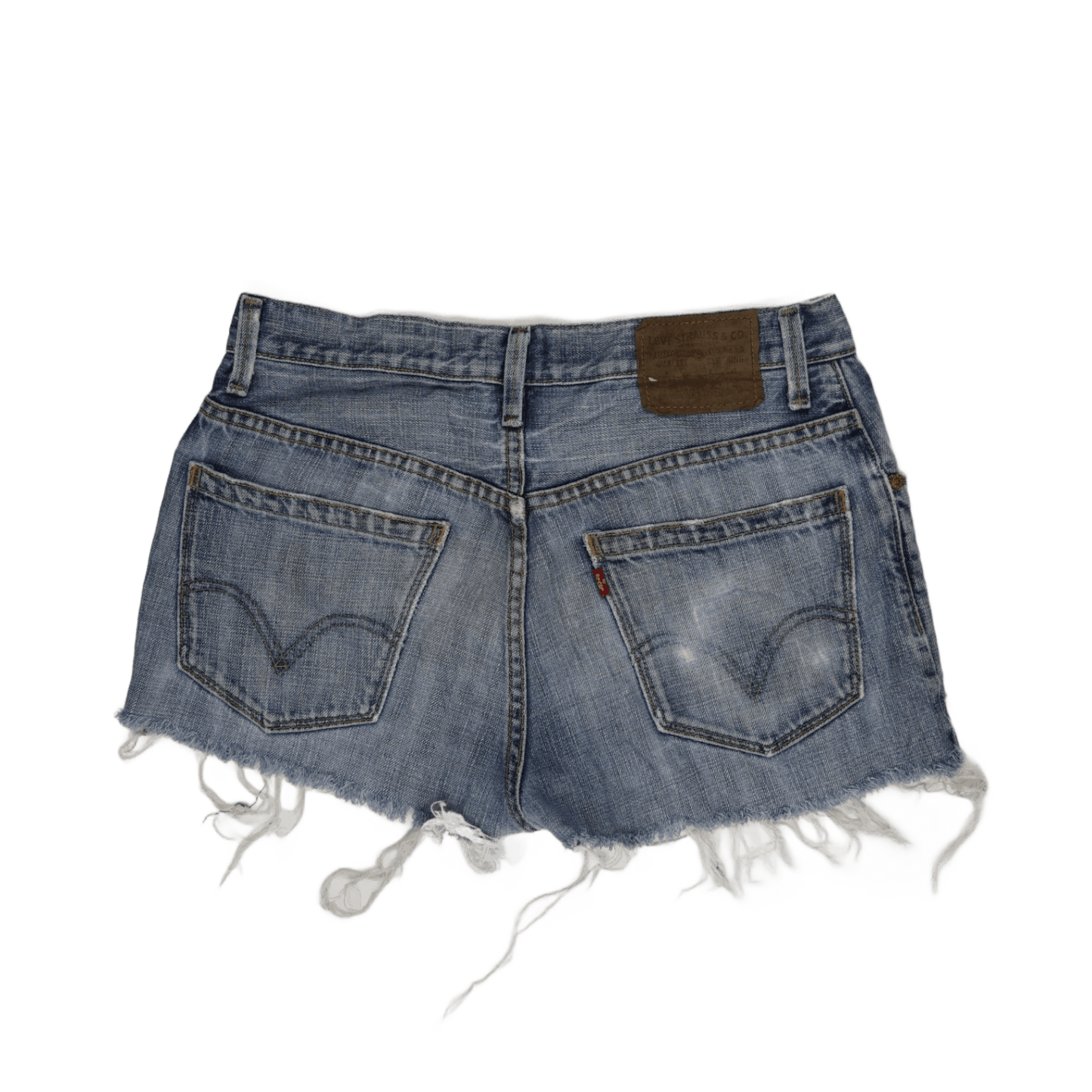 Levi's 557 Distressed Blue Denim Frayed Hem Shorts W32 L32 – Vintage Casual Style