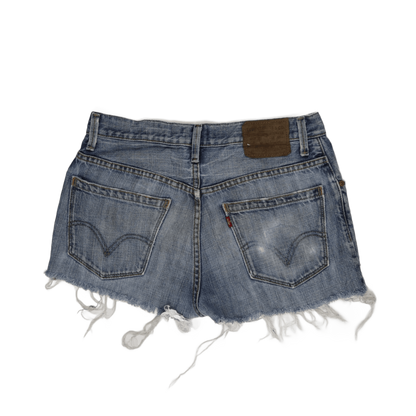 Levi's 557 Distressed Blue Denim Frayed Hem Shorts W32 L32 – Vintage Casual Style
