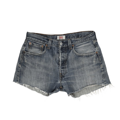 Levi's 501 Vintage Cut Off Denim Shorts Blue Distressed 100% Cotton 32W