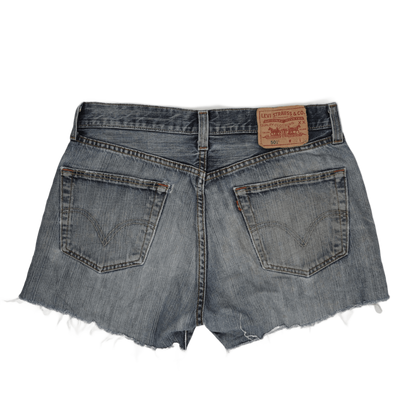Levi's 501 Vintage Cut Off Denim Shorts Blue Distressed 100% Cotton 32W