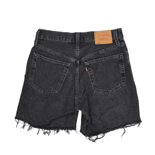 Levi's 501 Black Denim Distressed Cut-Off Shorts Waterless Vintage Style Classic