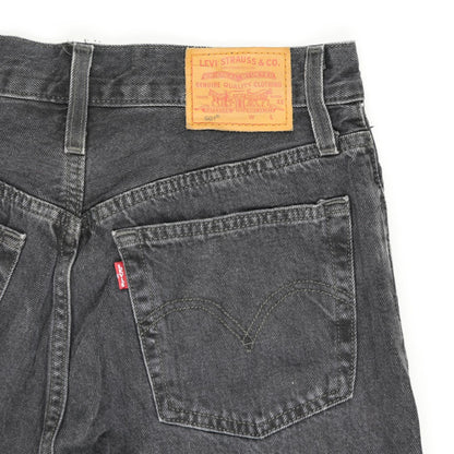 Levi's 501 Black Denim Distressed Cut-Off Shorts Waterless Vintage Style Classic