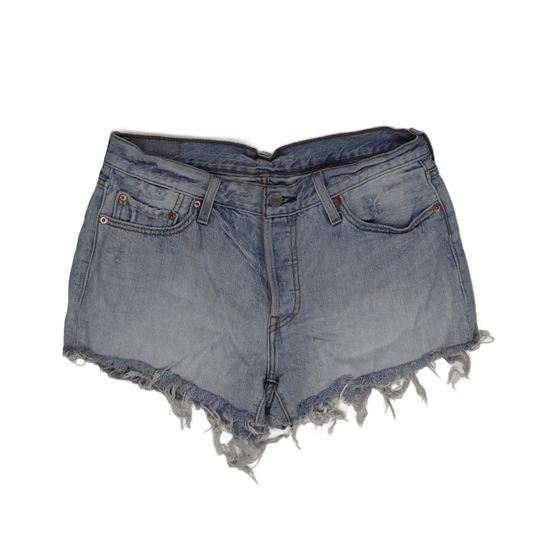 Levi’s Womens Distressed High-Waisted Denim Shorts, Light Blue, Size 28, Vintage Style, Summer Wardrobe Essential
