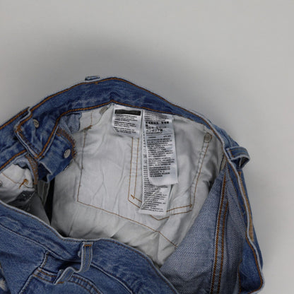 Levi's 501 Distressed High Waisted Blue Denim Shorts Womens 29 Vintage Look Raw Hem