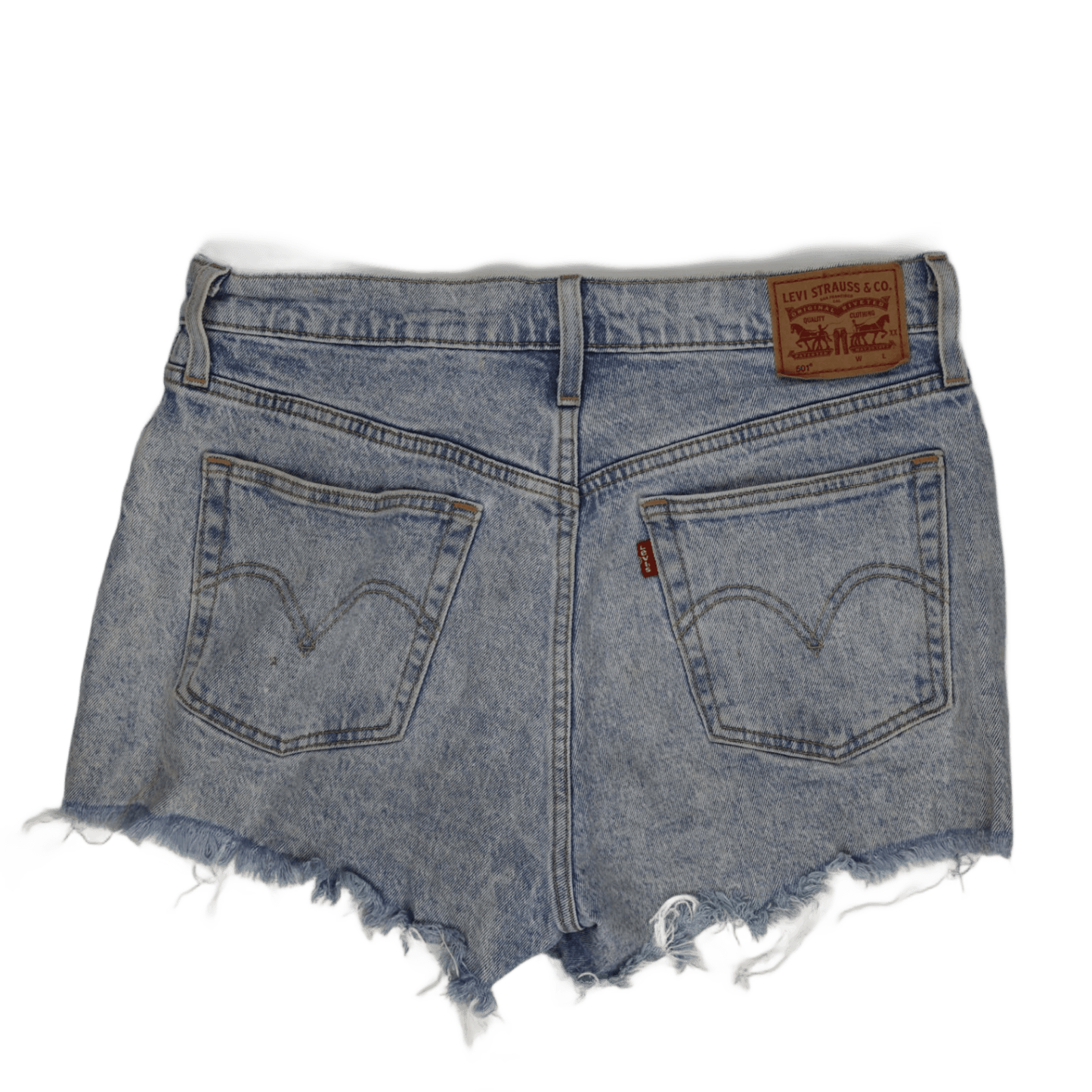 Levi's 501 Distressed Denim Shorts - Women's Light Wash Frayed Hem, Vintage Style