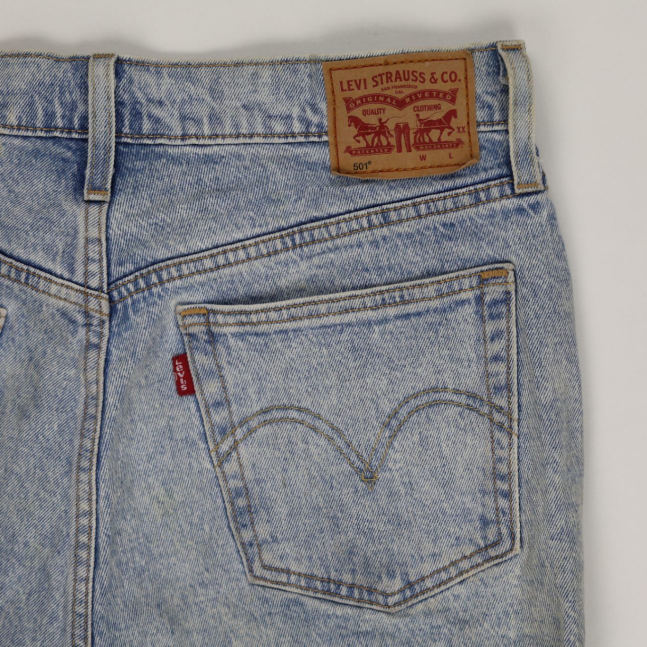 Levi's 501 Distressed Denim Shorts - Women's Light Wash Frayed Hem, Vintage Style