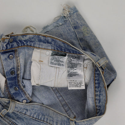 Levi's 501 Distressed Denim Shorts - Women's Light Wash Frayed Hem, Vintage Style