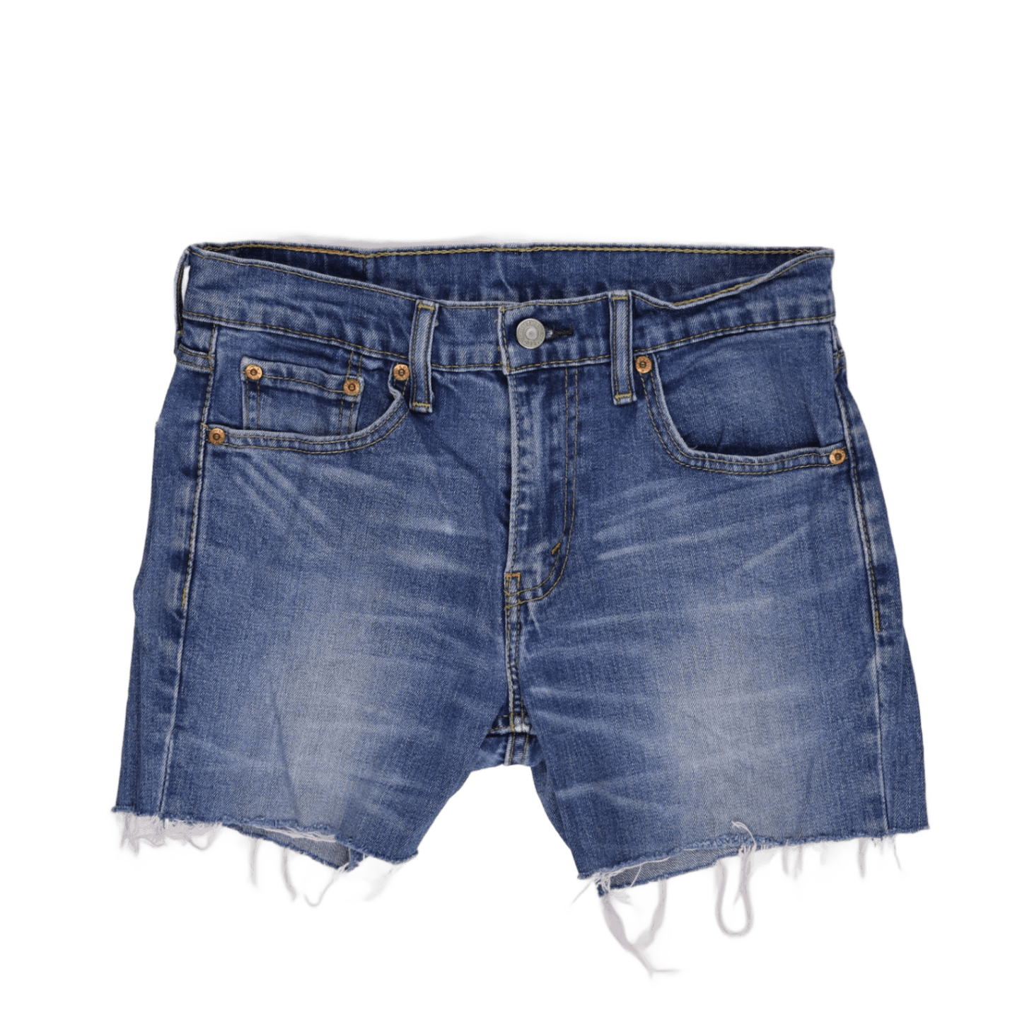 Levi's 511 Blue Denim Cut-Off Shorts W30 High-Quality Distressed Men’s Summer Casual