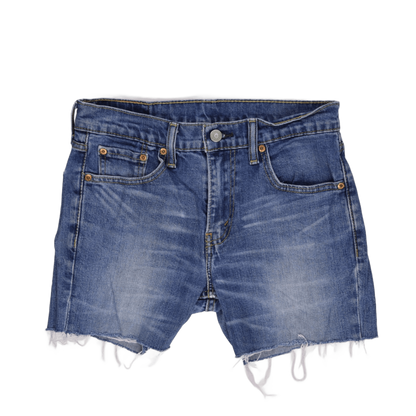 Levi's 511 Blue Denim Cut-Off Shorts W30 High-Quality Distressed Men’s Summer Casual