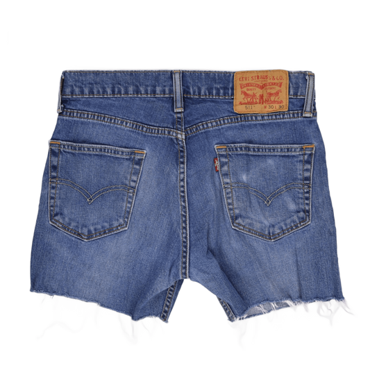 Levi's 511 Blue Denim Cut-Off Shorts W30 High-Quality Distressed Men’s Summer Casual