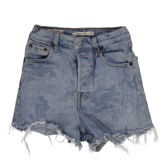 Levi's Distressed Blue Denim High Waisted Shorts, Size 23 - Authentic Vintage Style Summer Essential