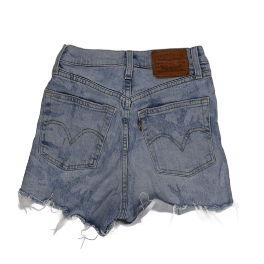 Levi's Distressed Blue Denim High Waisted Shorts, Size 23 - Authentic Vintage Style Summer Essential