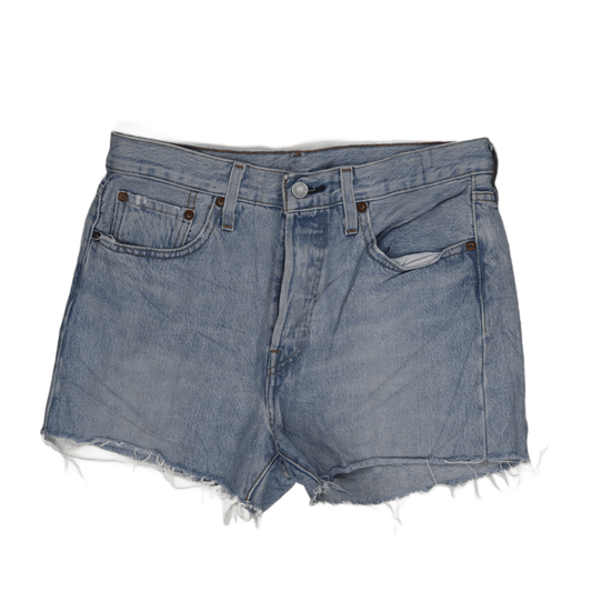 Levi's 501 Premium Light Blue Denim High Waisted Distressed Shorts W31