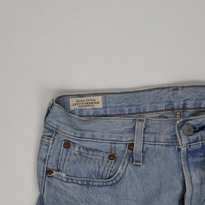 Levi's 501 Premium Light Blue Denim High Waisted Distressed Shorts W31