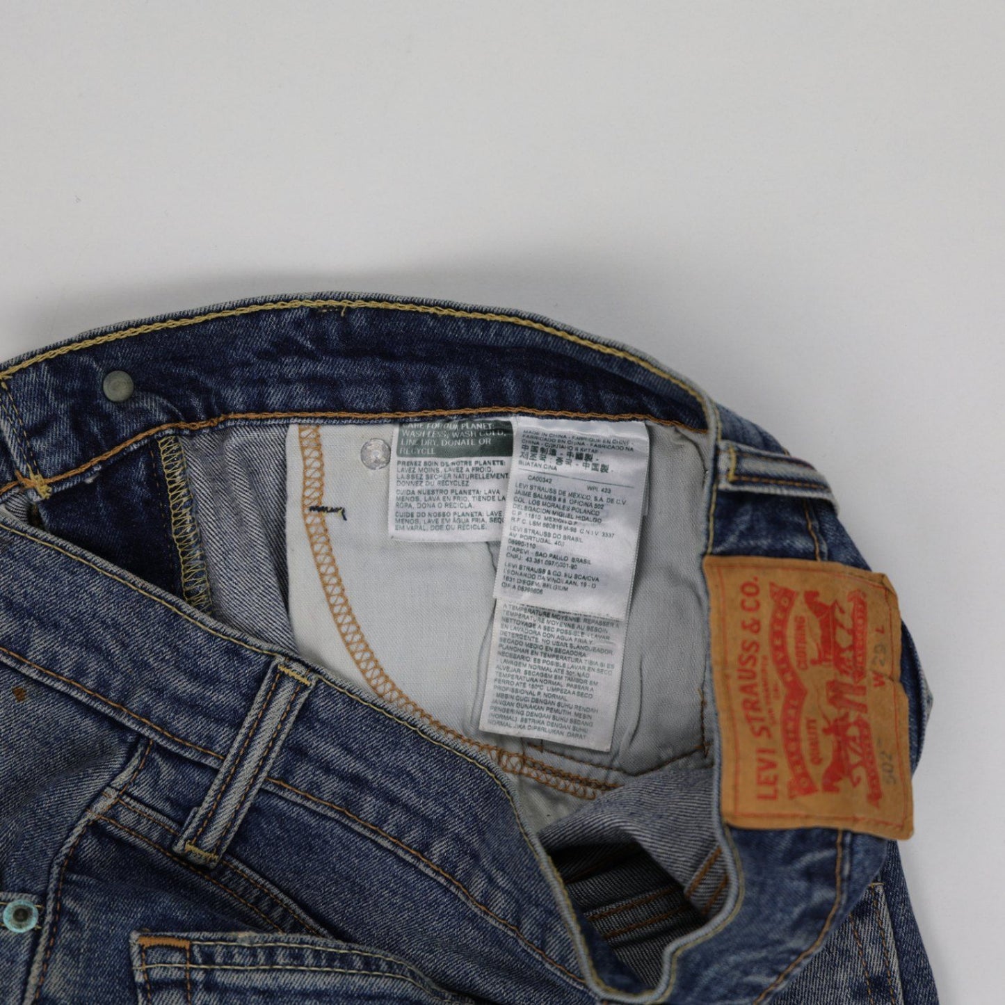 Levi's 502 Denim Cut-Off Blue Jean Shorts W29 Vintage Distressed Style