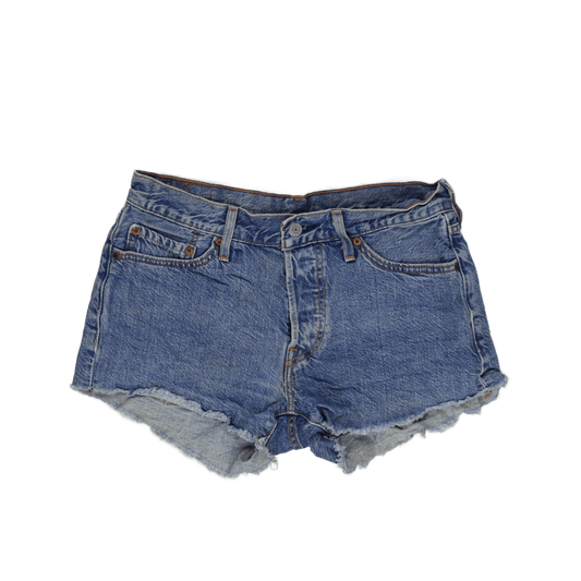 Levi's 501 Blue Denim Cut-Off Shorts - Classic Vintage Fit, Size W31 Distressed Raw Hem