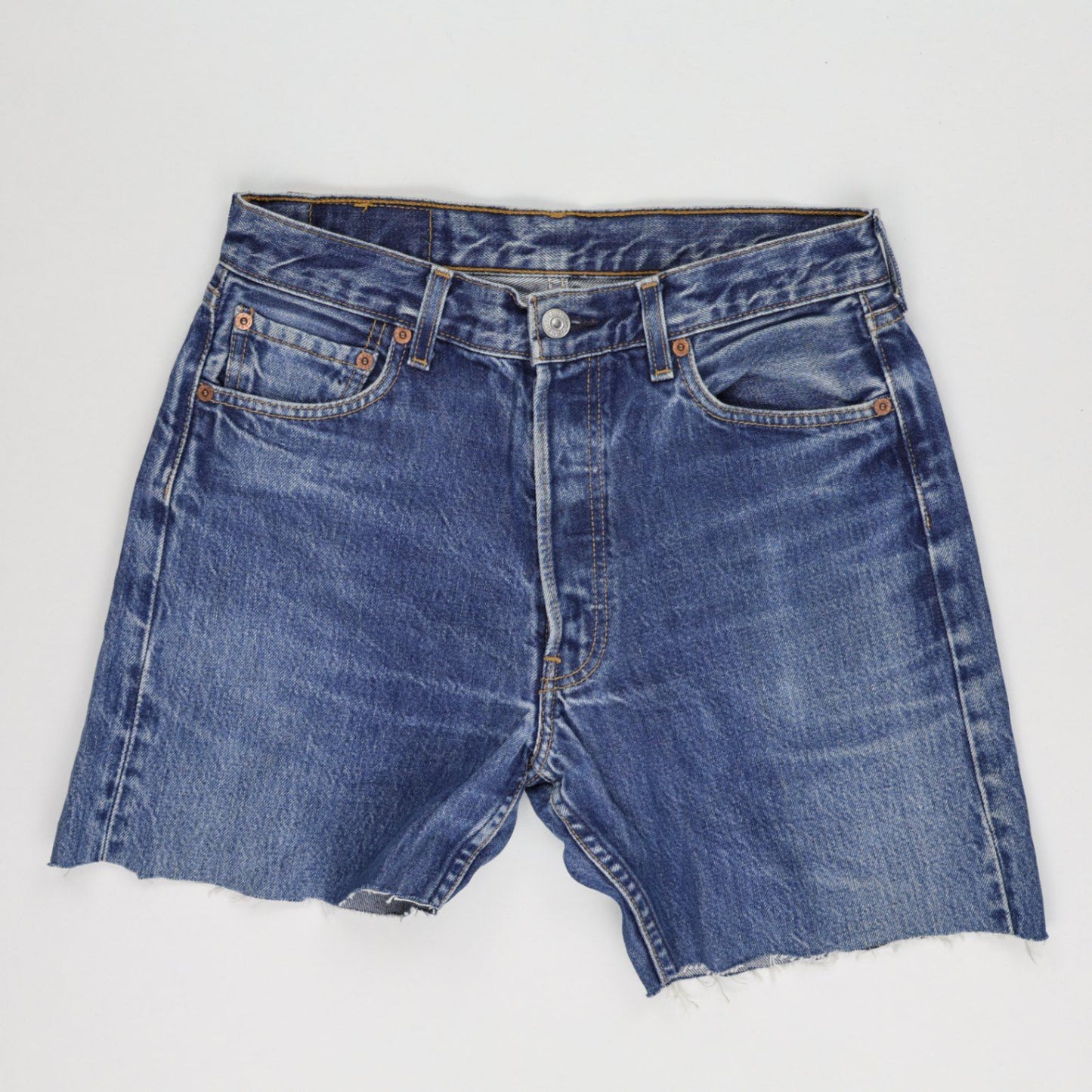 Levi’s 501 Vintage Cut-Off Denim Shorts Blue W30 L34 Authentic Distressed