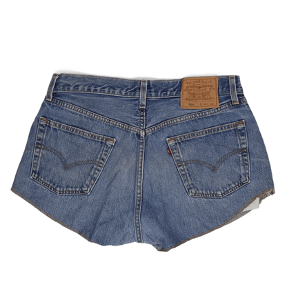 Levi's 501 Blue Denim High-Waisted Cut Off Shorts W34 L32 Vintage Style - Classic Summer Casual Womenswear