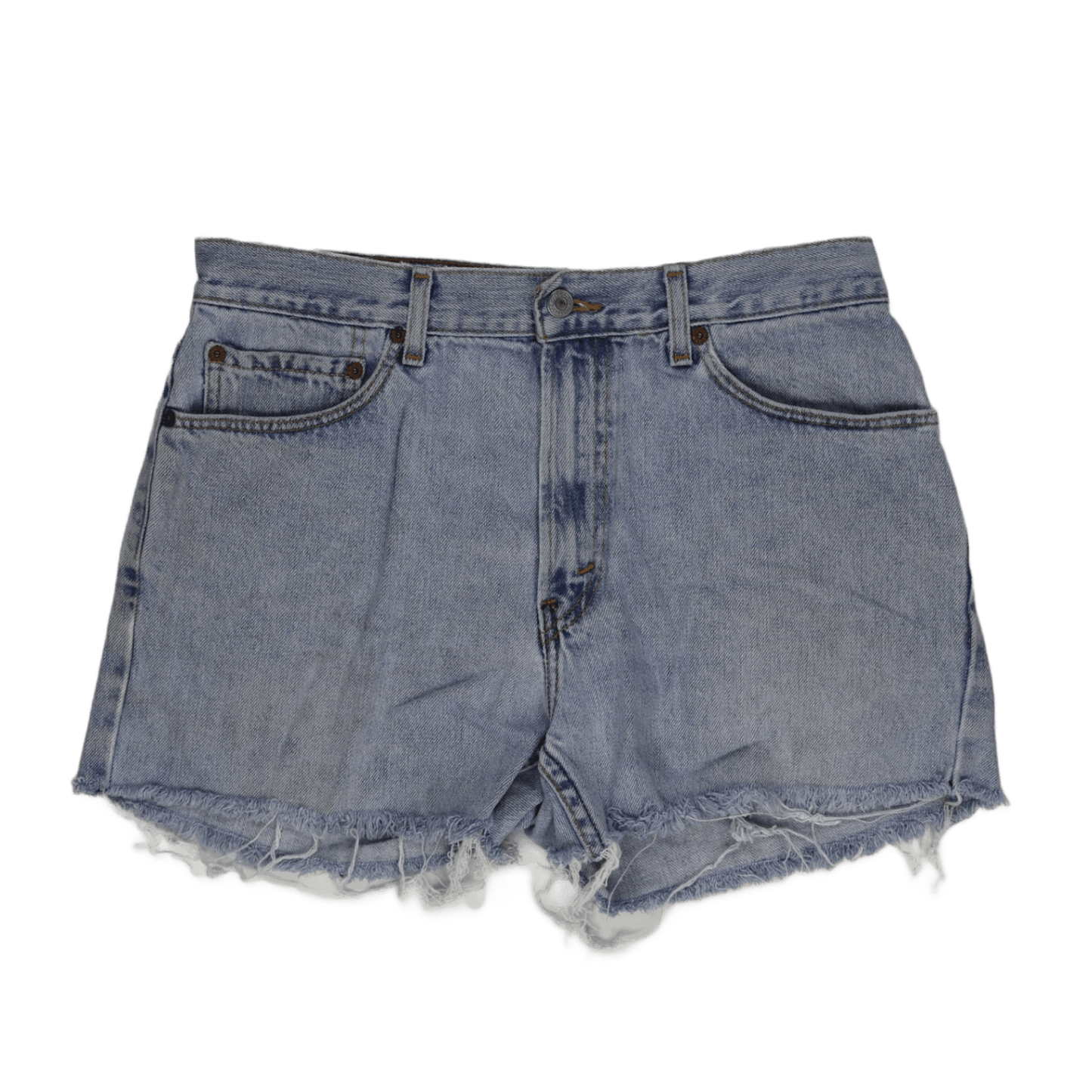 Levi's 505 Regular Fit Distressed Denim Shorts W34 L30 Vintage Blue Men