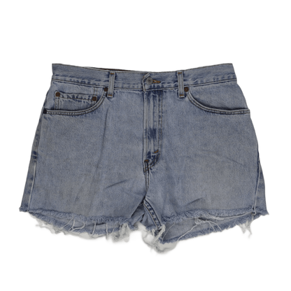 Levi's 505 Regular Fit Distressed Denim Shorts W34 L30 Vintage Blue Men