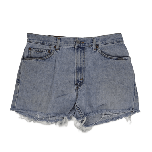 Levi's 505 Regular Fit Distressed Denim Shorts W34 L30 Vintage Blue Men