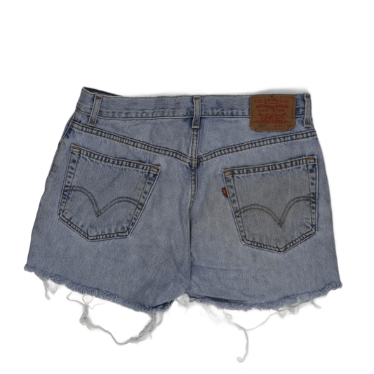 Levi's 505 Regular Fit Distressed Denim Shorts W34 L30 Vintage Blue Men