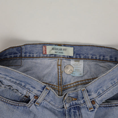 Levi's 505 Regular Fit Distressed Denim Shorts W34 L30 Vintage Blue Men