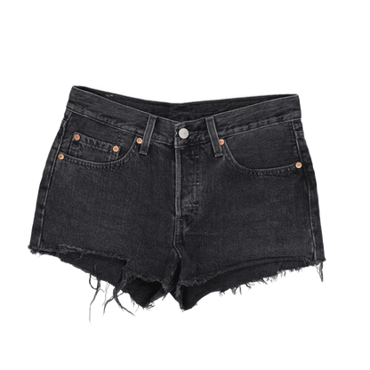 Levi's 501® High Rise Black Denim Cut-Off Shorts W31 L34, Distressed Women's Summer Fashion