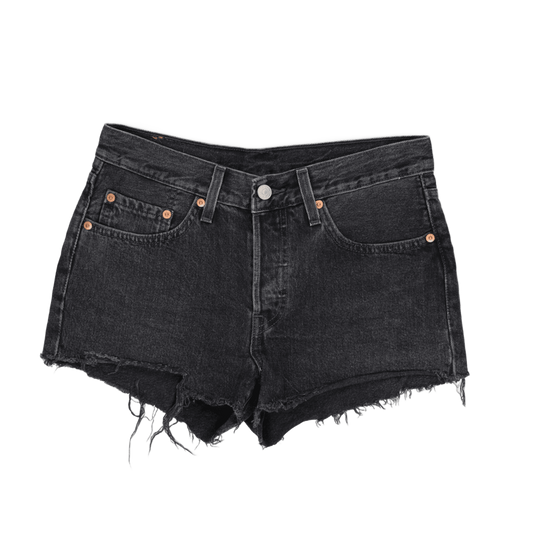 Levi's 501® High Rise Black Denim Cut-Off Shorts W31 L34, Distressed Women's Summer Fashion
