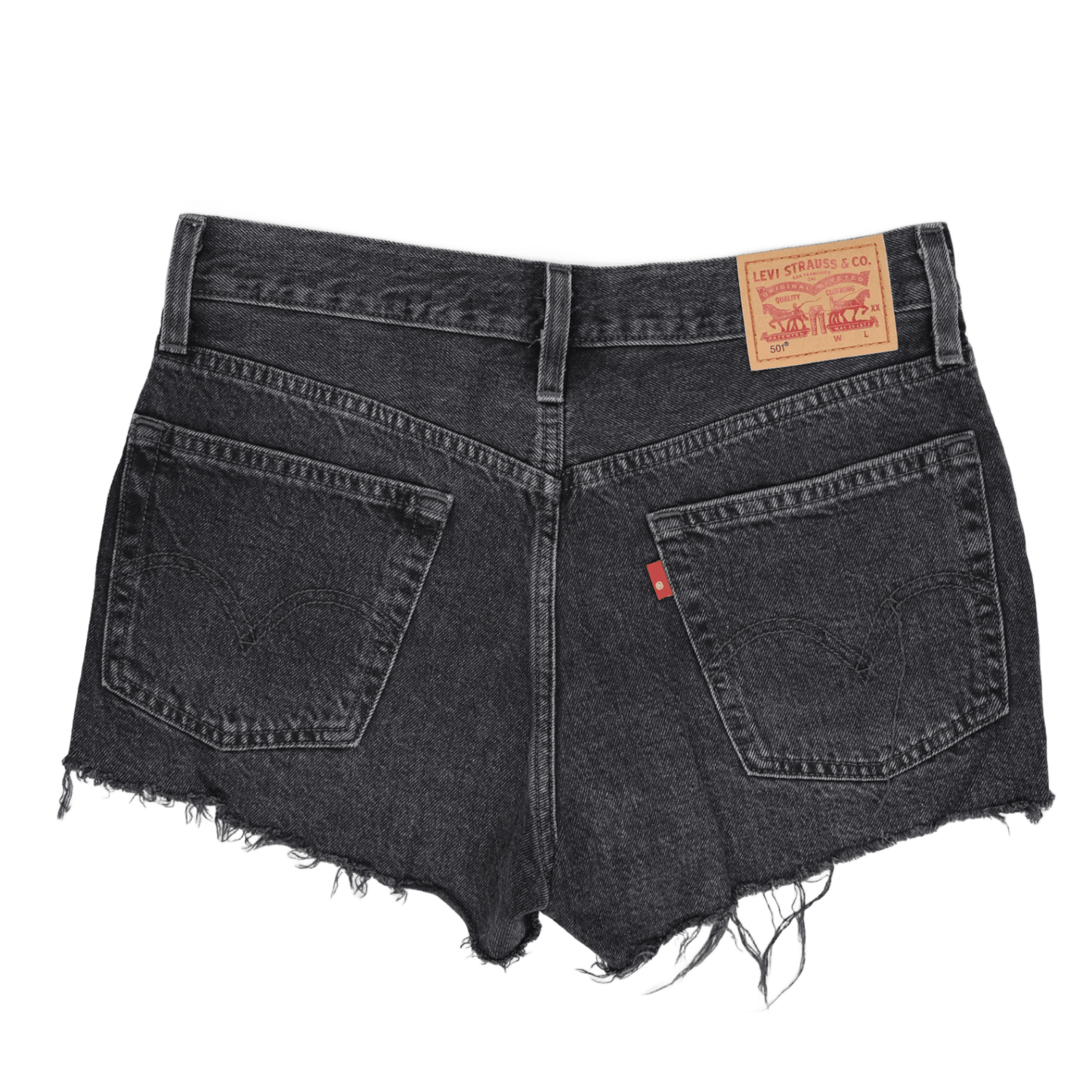 Levi's 501® High Rise Black Denim Cut-Off Shorts W31 L34, Distressed Women's Summer Fashion
