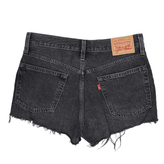 Levi's 501® High Rise Black Denim Cut-Off Shorts W31 L34, Distressed Women's Summer Fashion