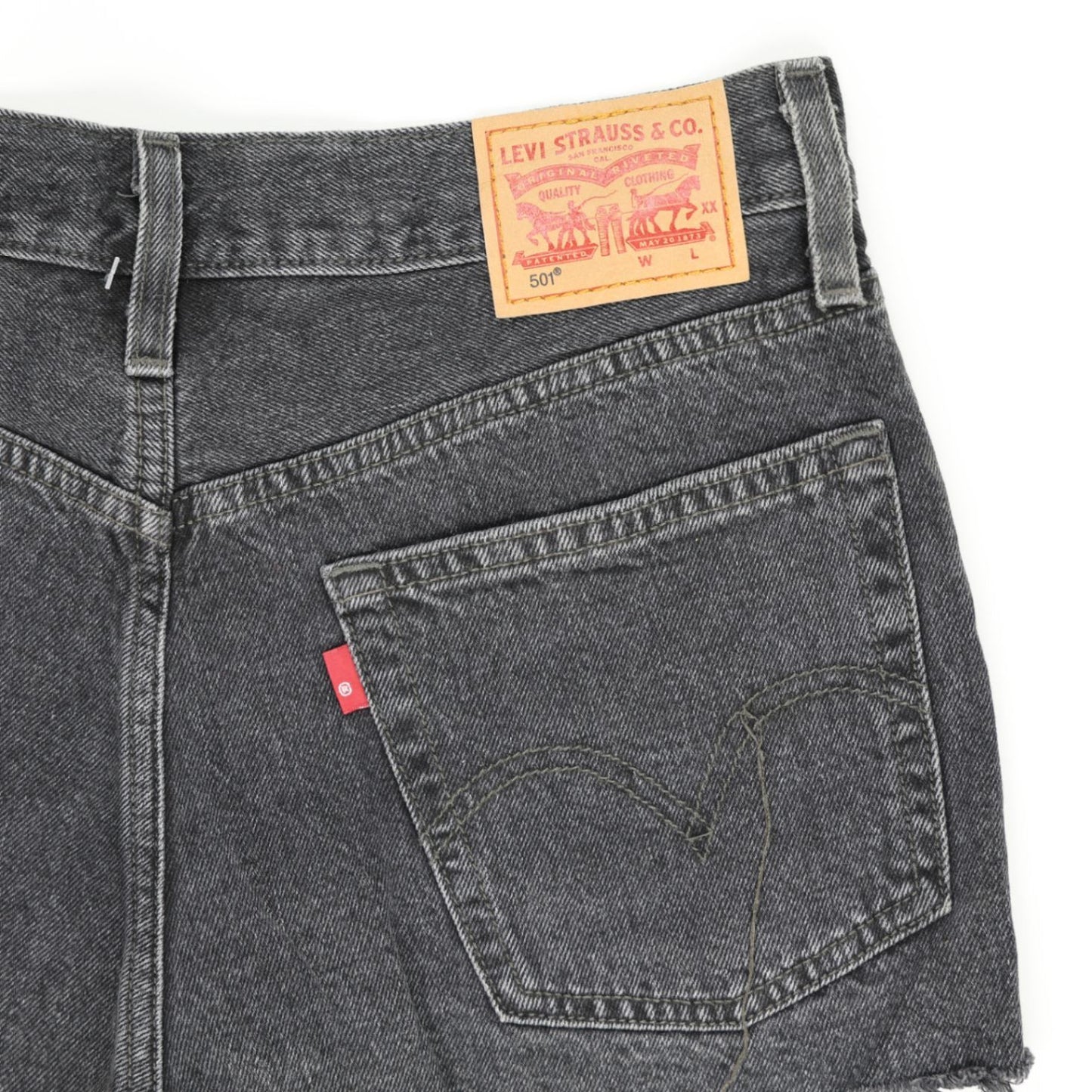 Levi's 501® High Rise Black Denim Cut-Off Shorts W31 L34, Distressed Women's Summer Fashion