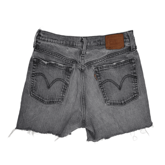 Levi's High Waisted Grey Distressed Denim Shorts, Women's Size Small, Raw Hem, Vintage Style