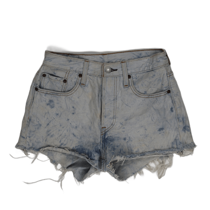 Levi's 501 Waterless High Rise Acid Wash Distressed Denim Shorts Womens 28 Tag Vintage Blue