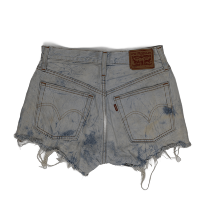 Levi's 501 Waterless High Rise Acid Wash Distressed Denim Shorts Womens 28 Tag Vintage Blue