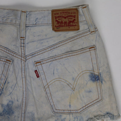 Levi's 501 Waterless High Rise Acid Wash Distressed Denim Shorts Womens 28 Tag Vintage Blue