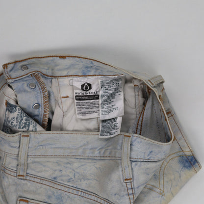 Levi's 501 Waterless High Rise Acid Wash Distressed Denim Shorts Womens 28 Tag Vintage Blue
