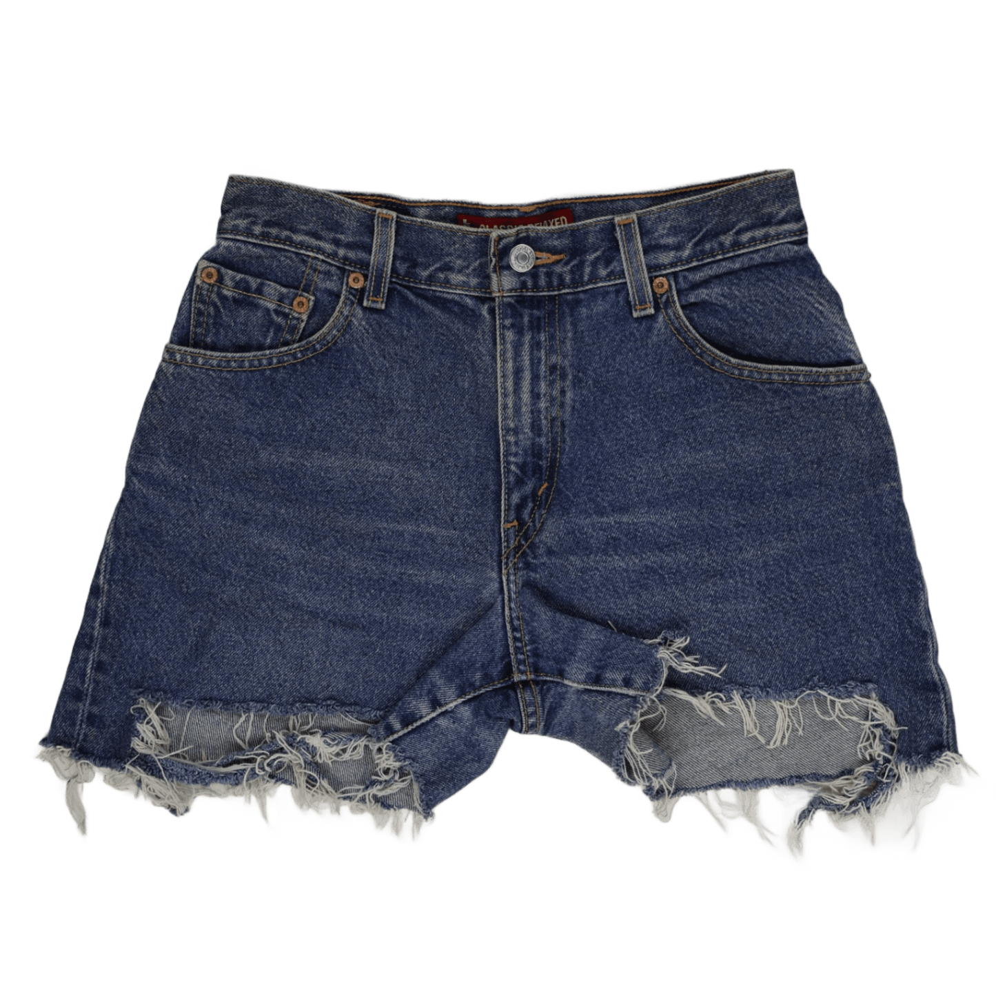 Levi's 550 Classic Relaxed Distressed Denim Shorts Blue Medium W32 Vintage Style
