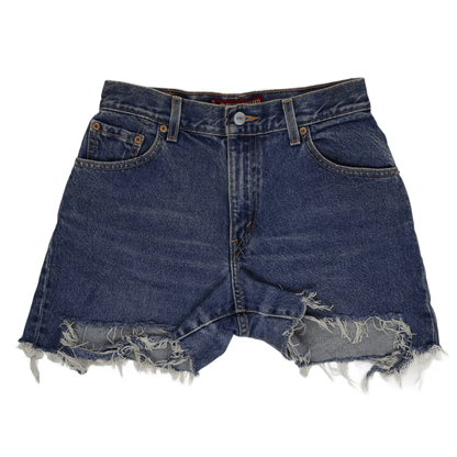 Levi's 550 Classic Relaxed Distressed Denim Shorts Blue Medium W32 Vintage Style
