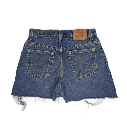 Levi's 550 Classic Relaxed Distressed Denim Shorts Blue Medium W32 Vintage Style