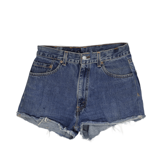 Levi's Vintage High Waist Blue Denim Cut Off Shorts, Classic 90s Style, Size W30 - Authentic Retro Summer Festival Shorts For Effortless Cool
