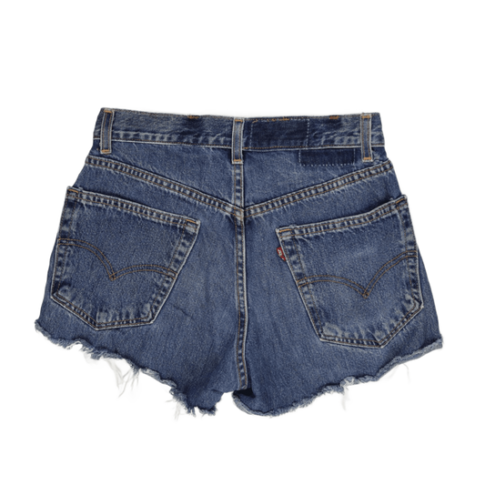 Levi's Vintage High Waist Blue Denim Cut Off Shorts, Classic 90s Style, Size W30 - Authentic Retro Summer Festival Shorts For Effortless Cool