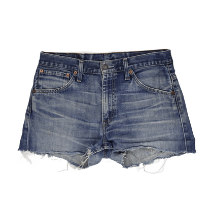 Levi's 501 Denim Cut-Off Shorts W32 Blue Distressed Vintage Style Raw Hem