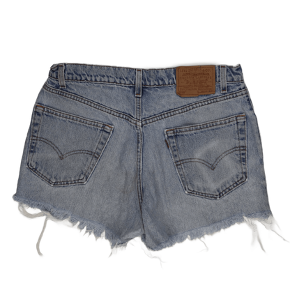 Levi's 550 Mens Relaxed Fit Distressed Denim Shorts, W34 Classic Blue Cut Offs