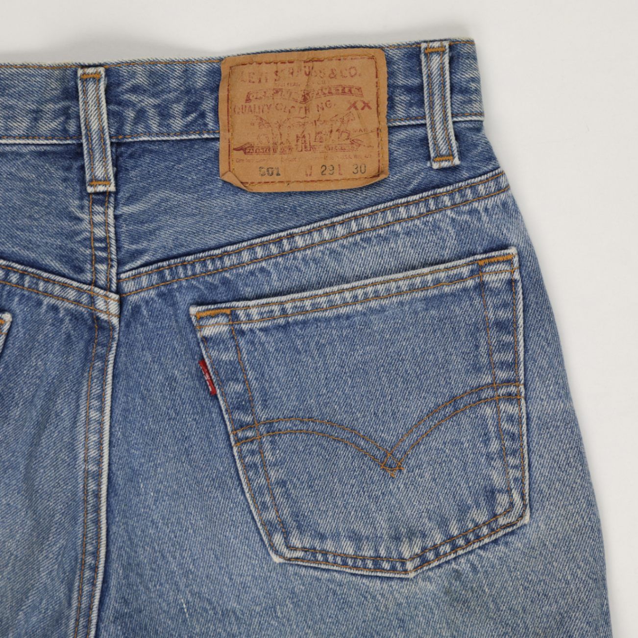 Levi's 501 Denim Cut-Off High Waist Vintage Shorts 30W Classic Blue Distressed